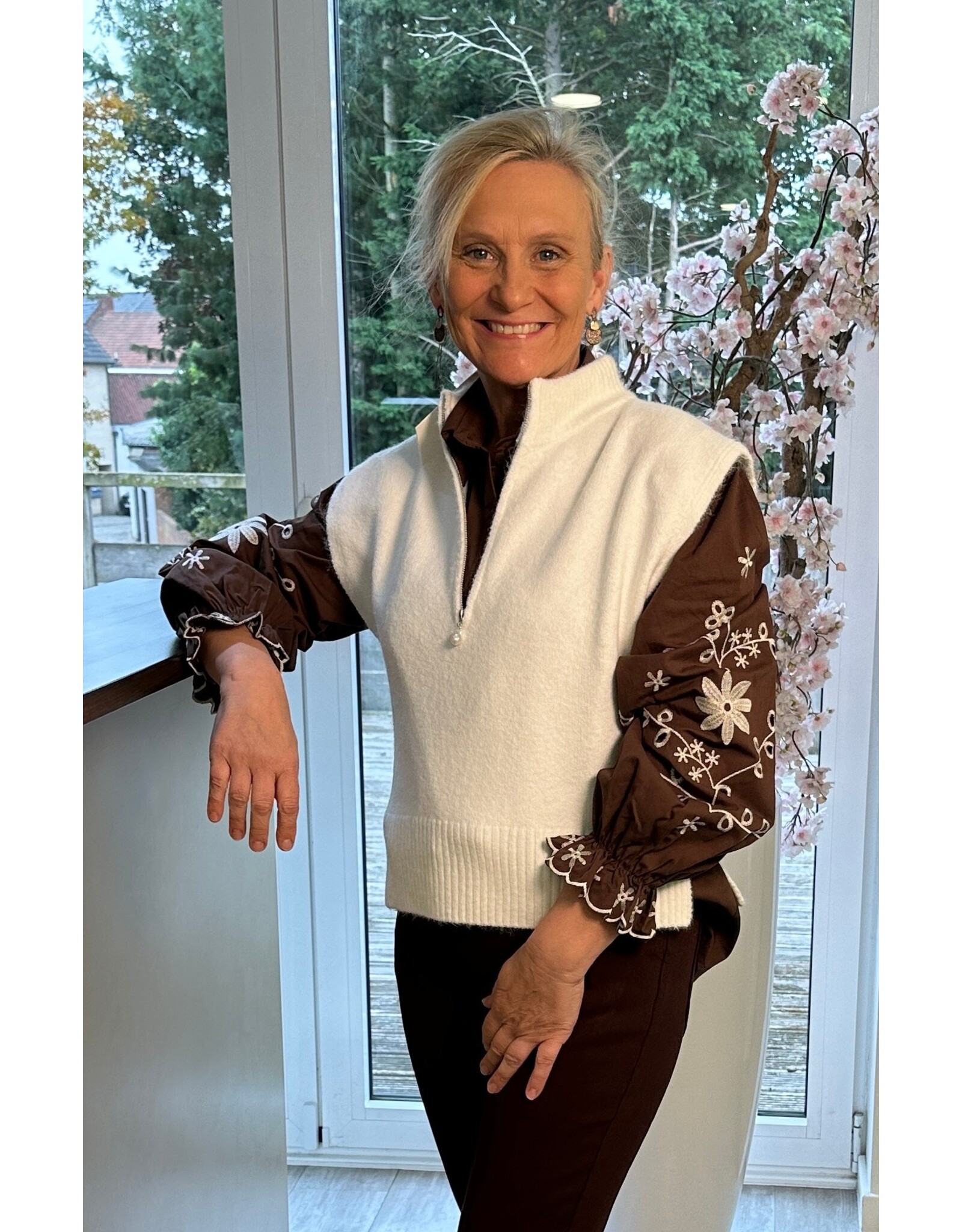 Cream Gilet Anne wit