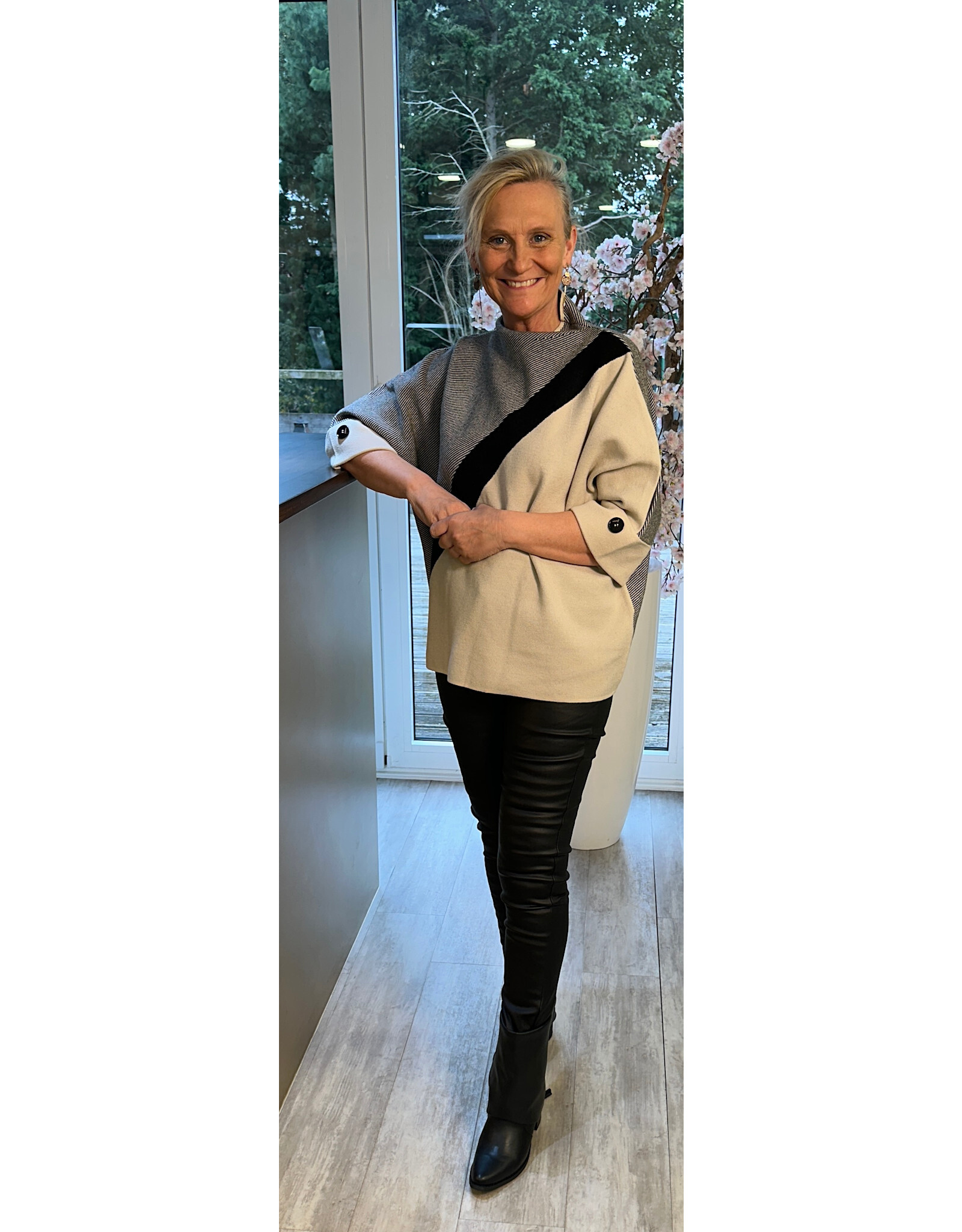 Parijs Trui Noa beige/zwart