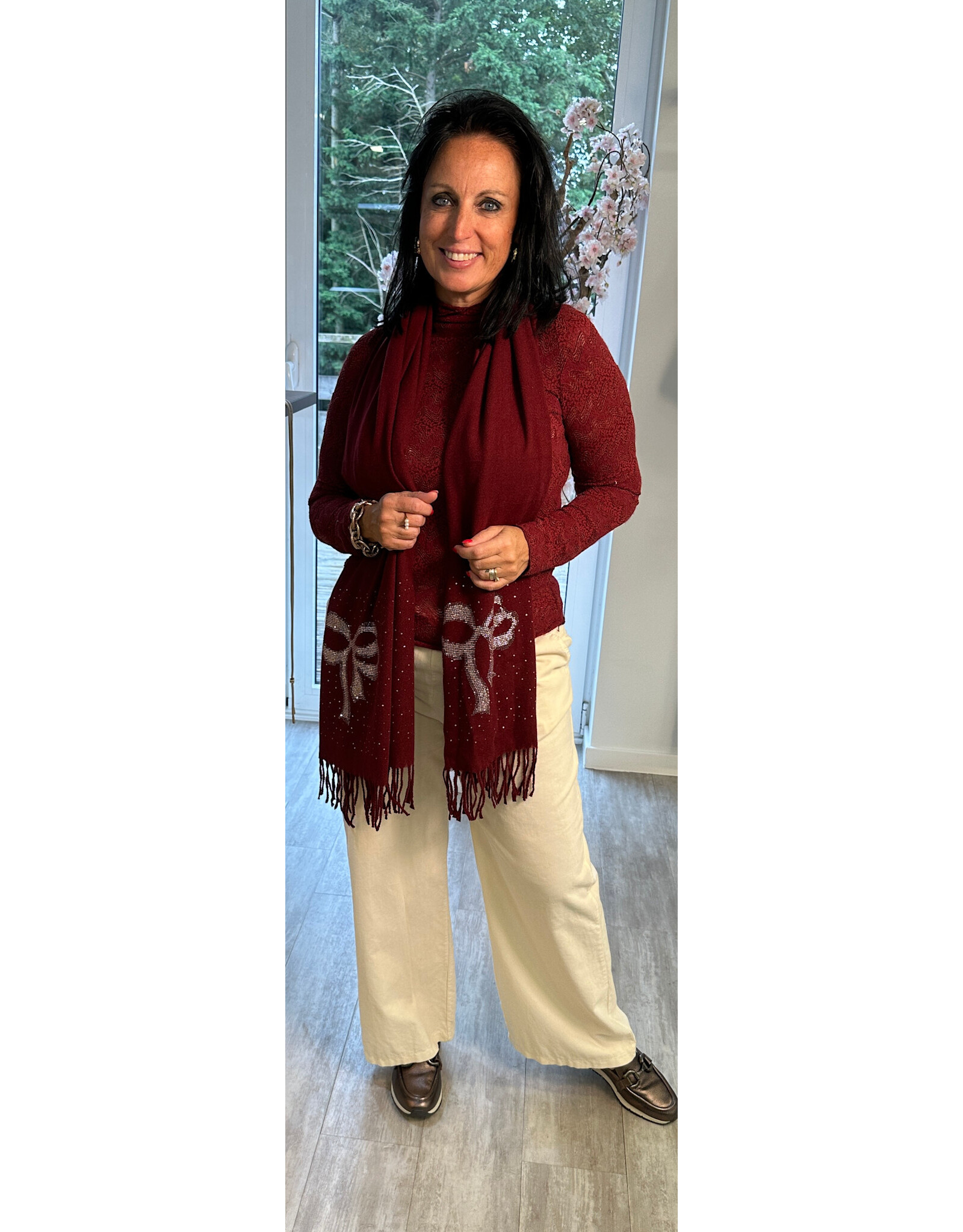 Parijs Bloes wave knit bordeaux