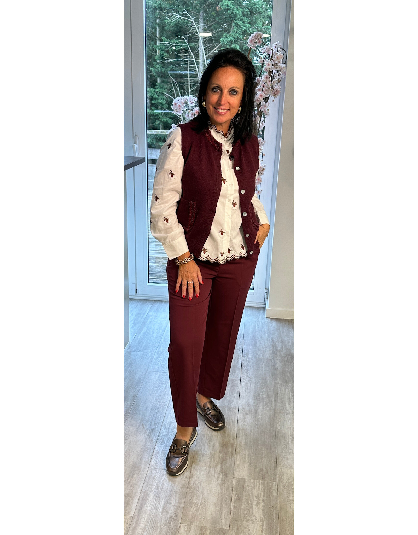 Parijs Gilet Ina bordeaux