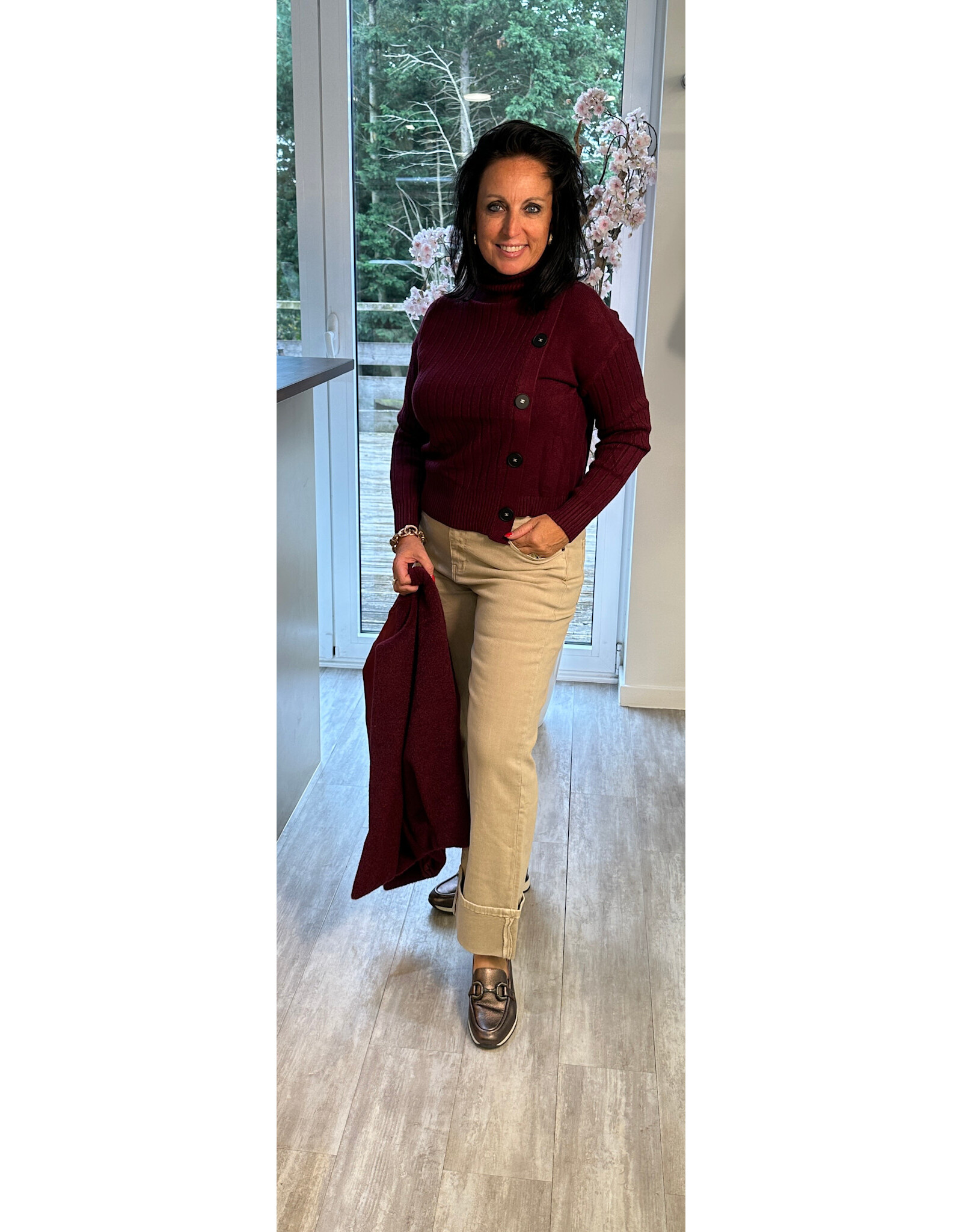 Brussel Trui Elena soft rib bordeaux
