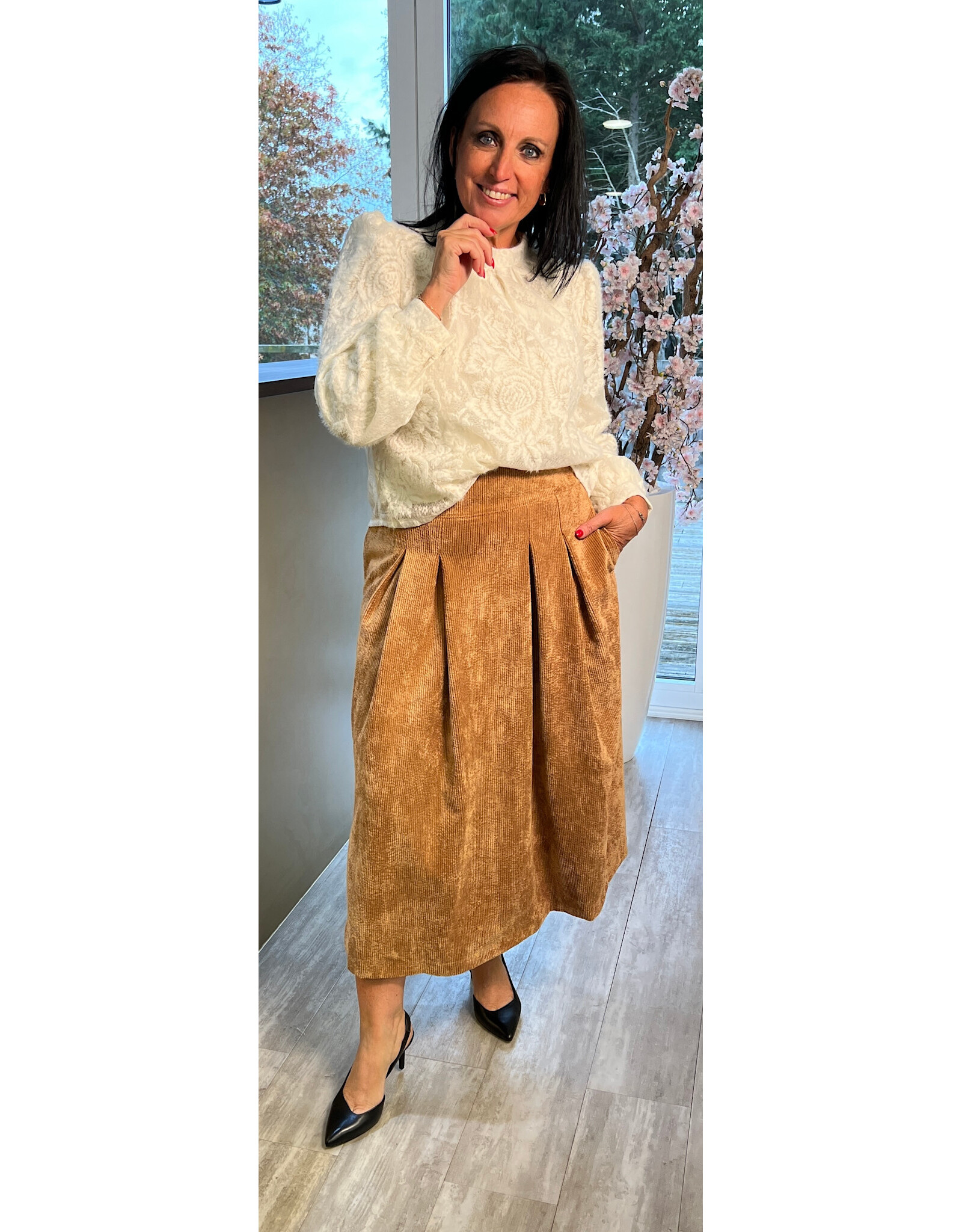 Parijs Bloes bloemen goud/beige