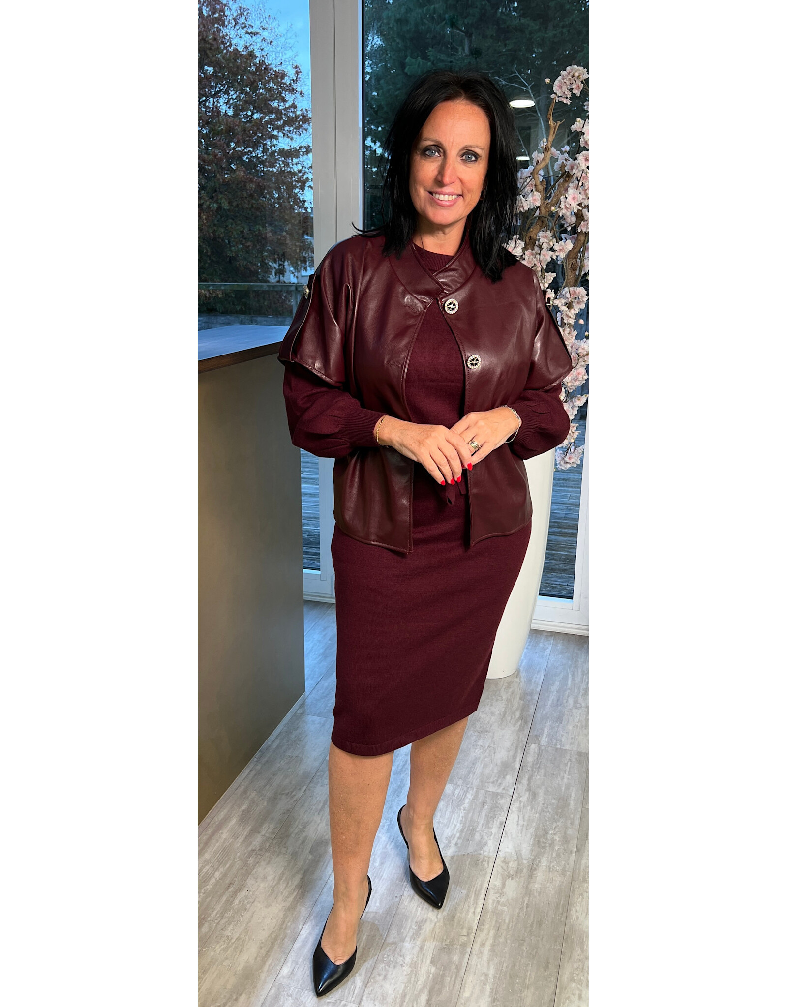 Brussel Jas lederlook bordeaux