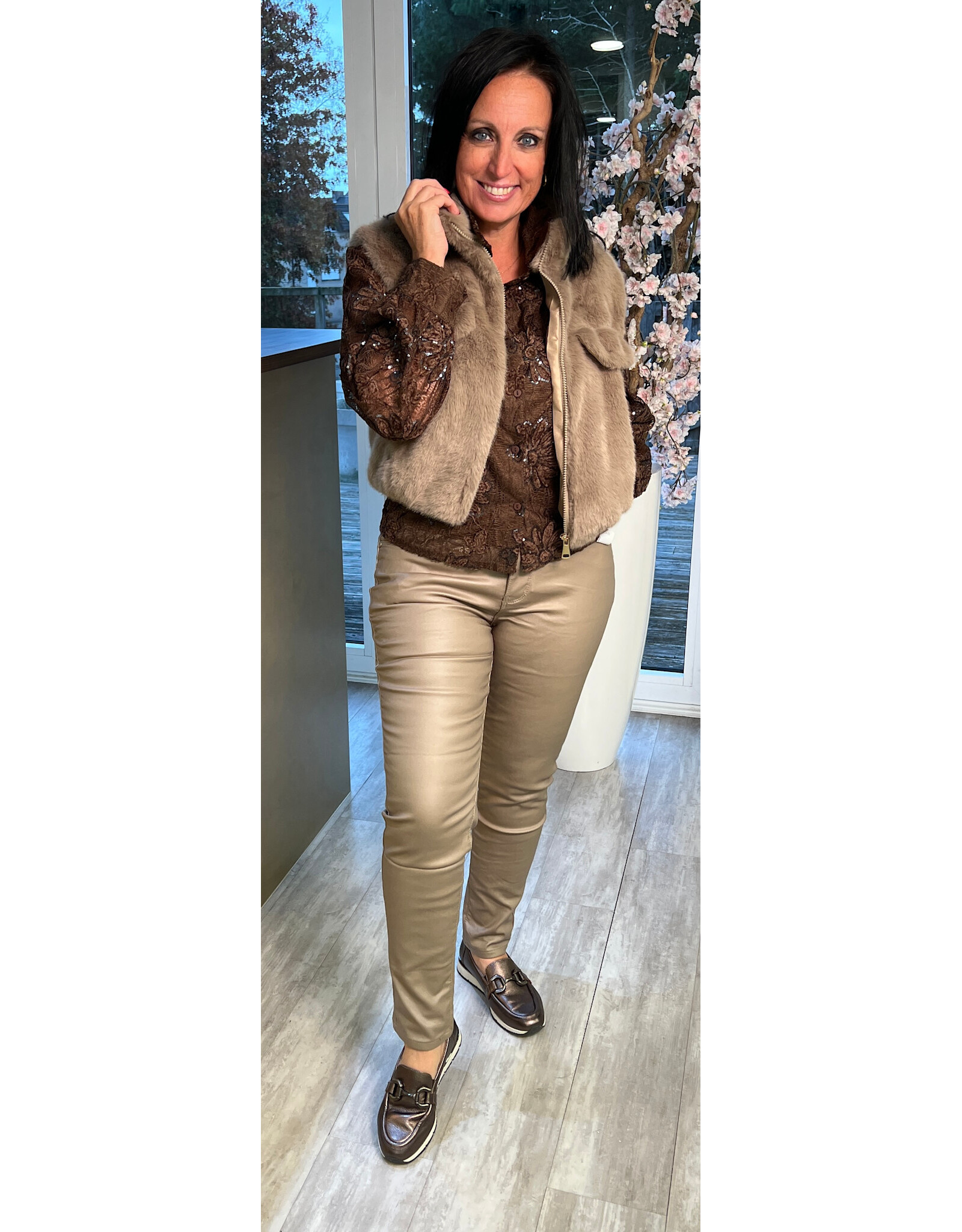 Parijs Bloes glitter/bloem choco