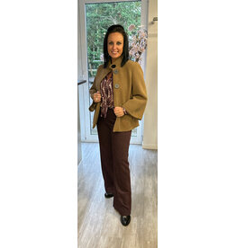 Brussel Jas cognac button