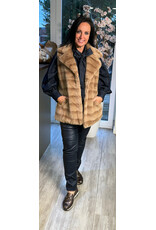Brussel Gilet/bontje beige grote maat