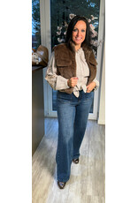 Brussel gilet/bodywarmer bont coffee