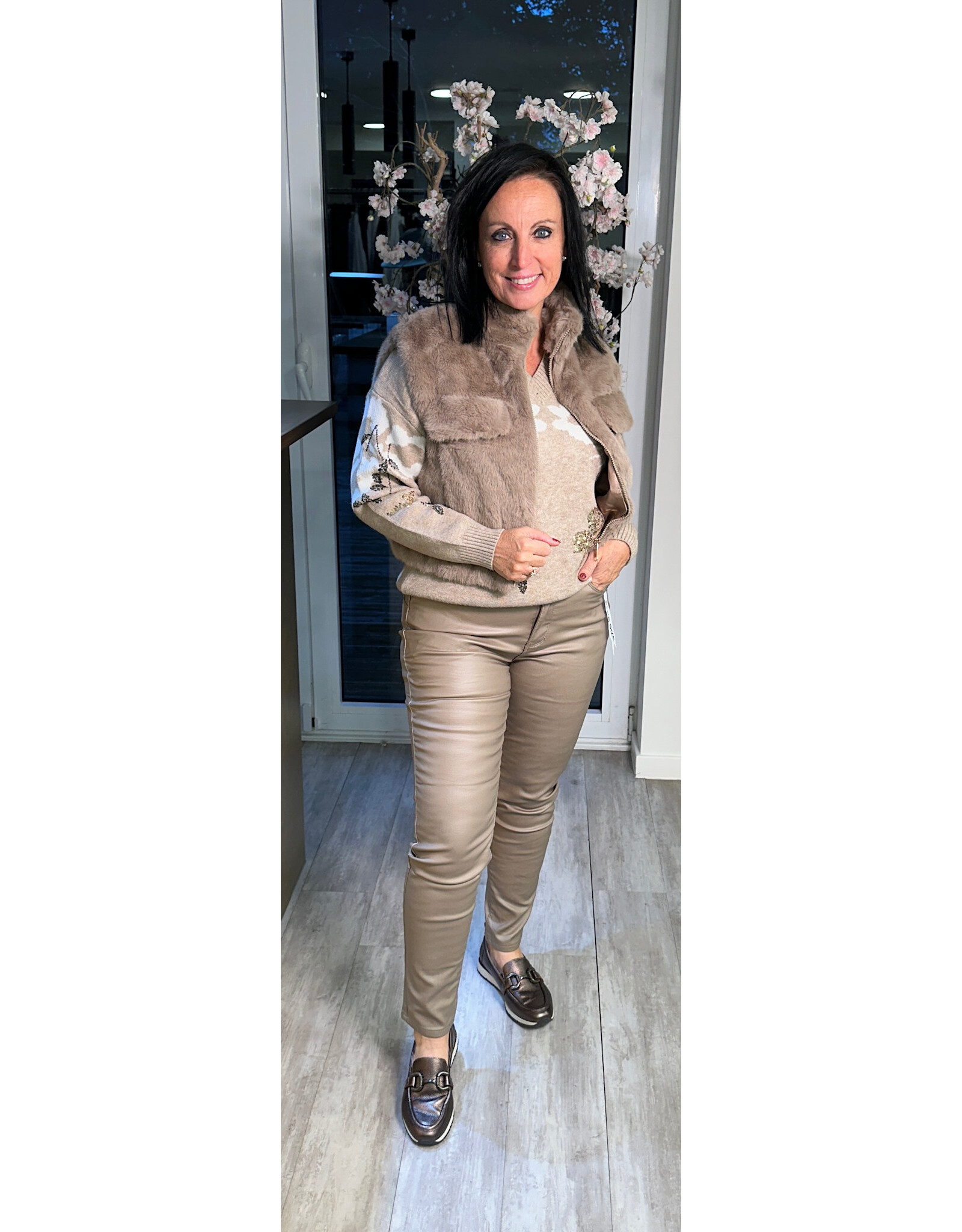 Brussel Gilet/bodywarmer bont taupe