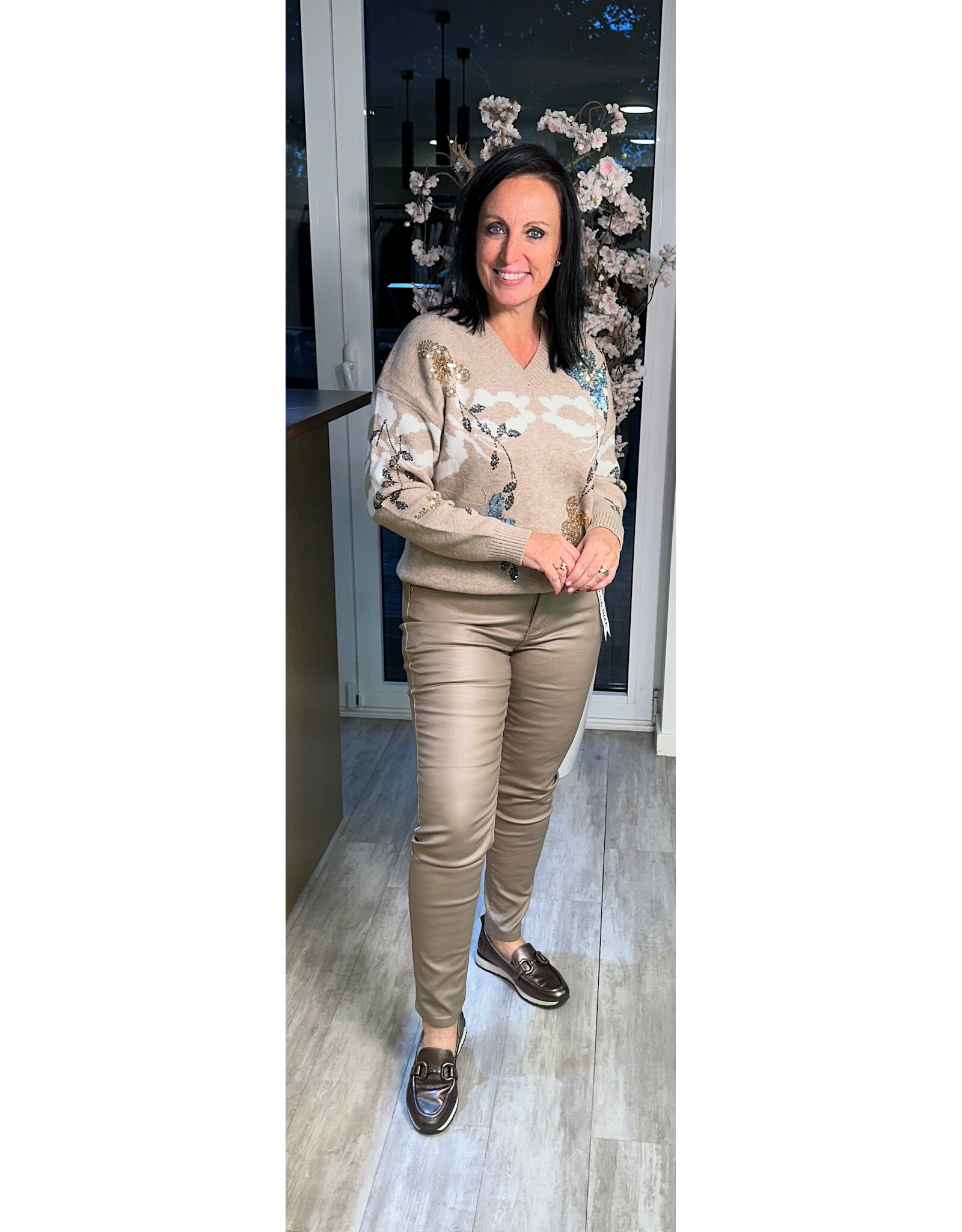 Brussel Trui inge beige /white