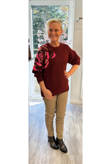 Brussel Trui Kiki bordeaux flower