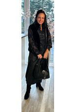 Brussel Gilet/bontje faux fur zwart