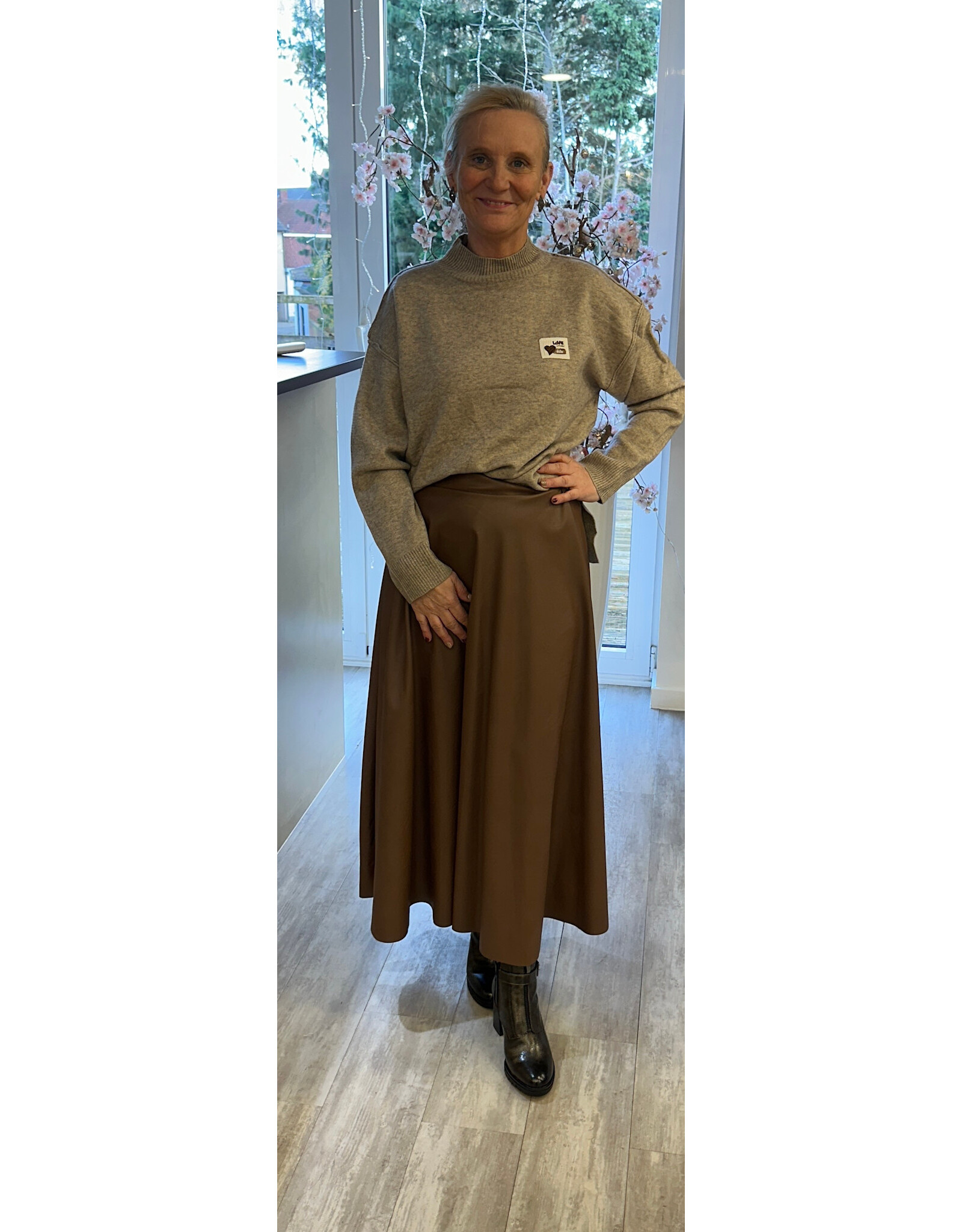 Parijs Trui nadia taupe hartje