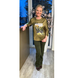 Parijs Broek Wideleg kaki