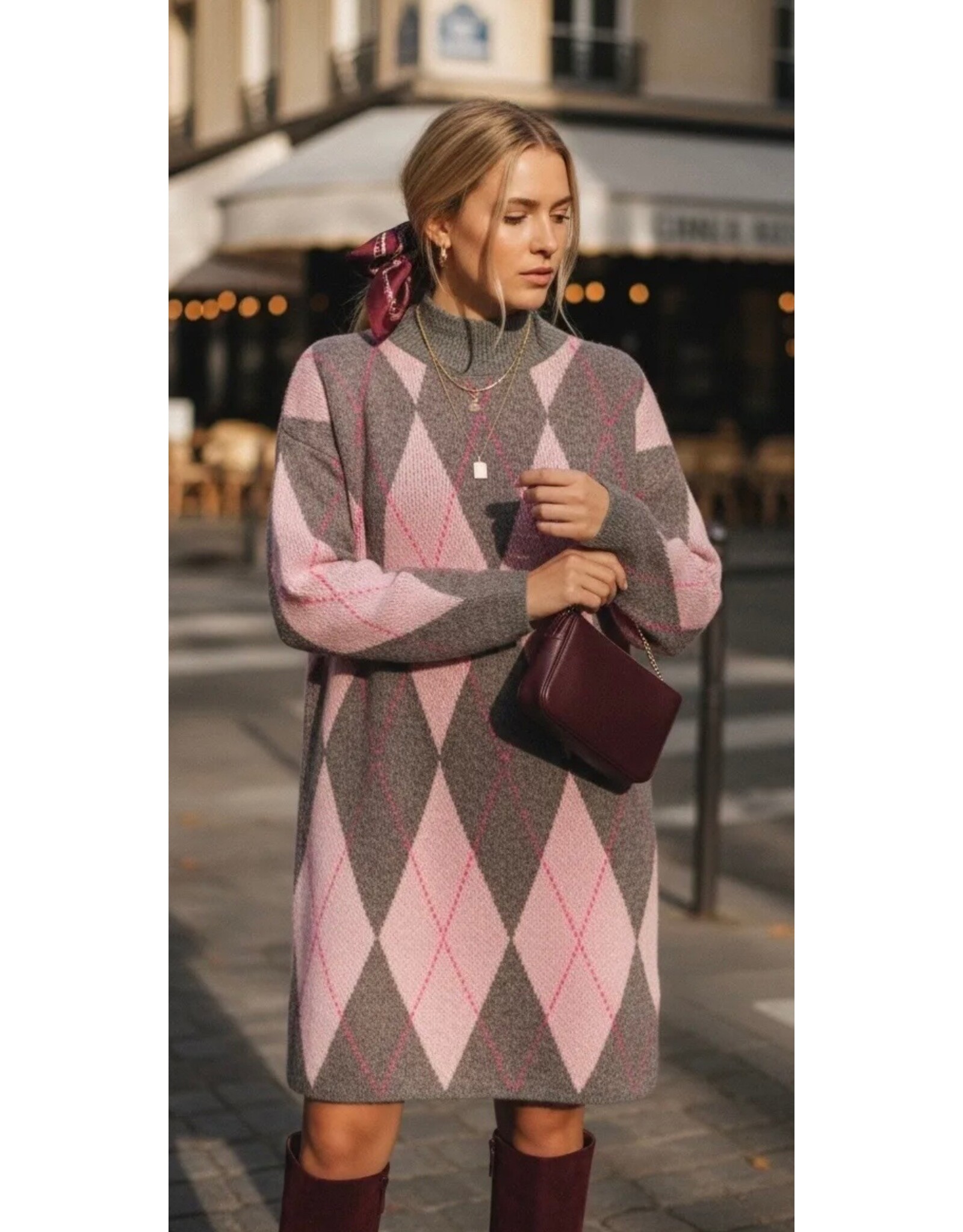 Parijs Truikleed roze/grijs