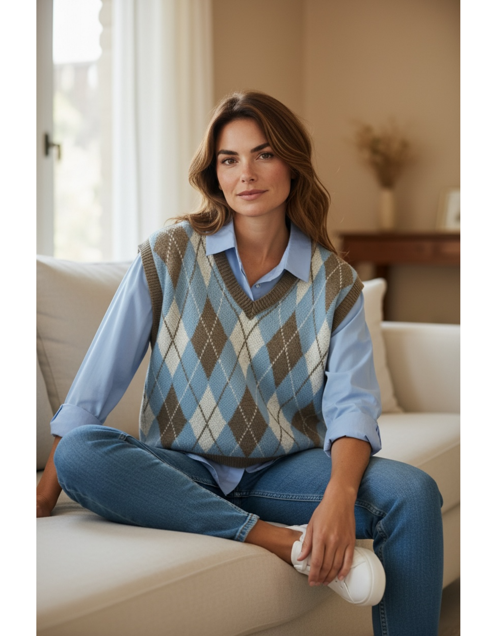 Parijs Debardeur blauw/bruin