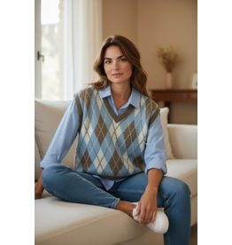 Parijs Debardeur blauw/bruin