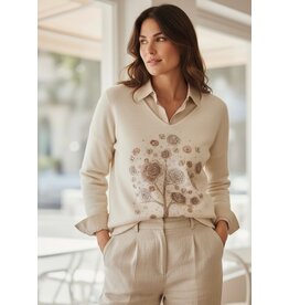 Brussel Trui floral tree beige