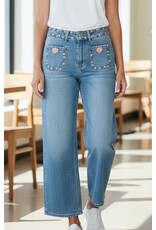 Brussel Broek jeans met bloem