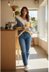 Brussel Trui Camille geel/blauw