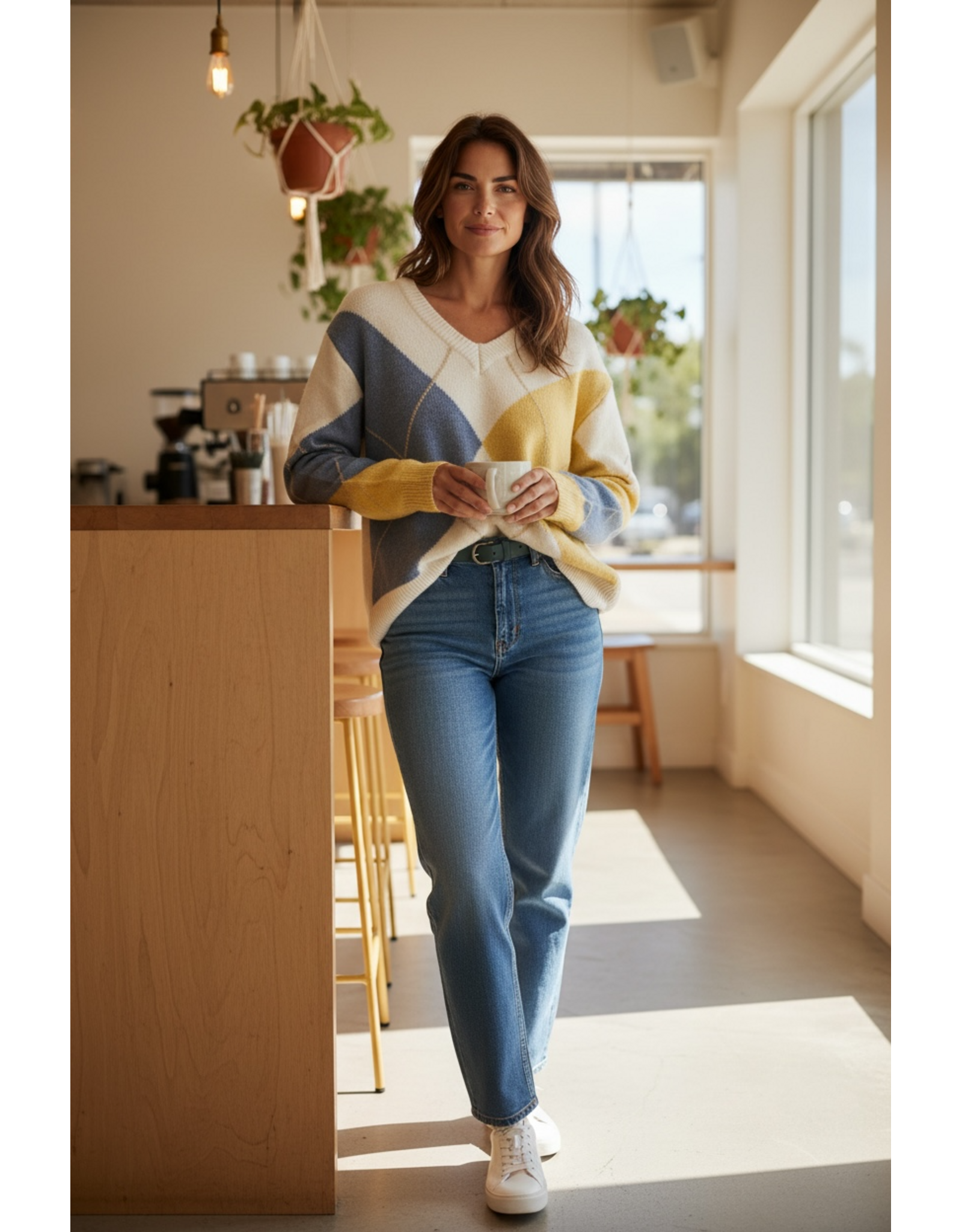 Brussel Trui Camille geel/blauw