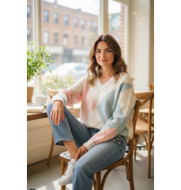 Brussel Trui Camille roze/blauw