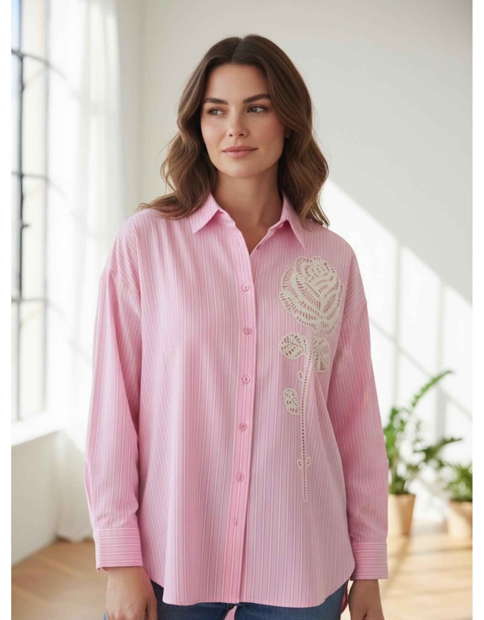 Parijs Bloes Florence stripe roze