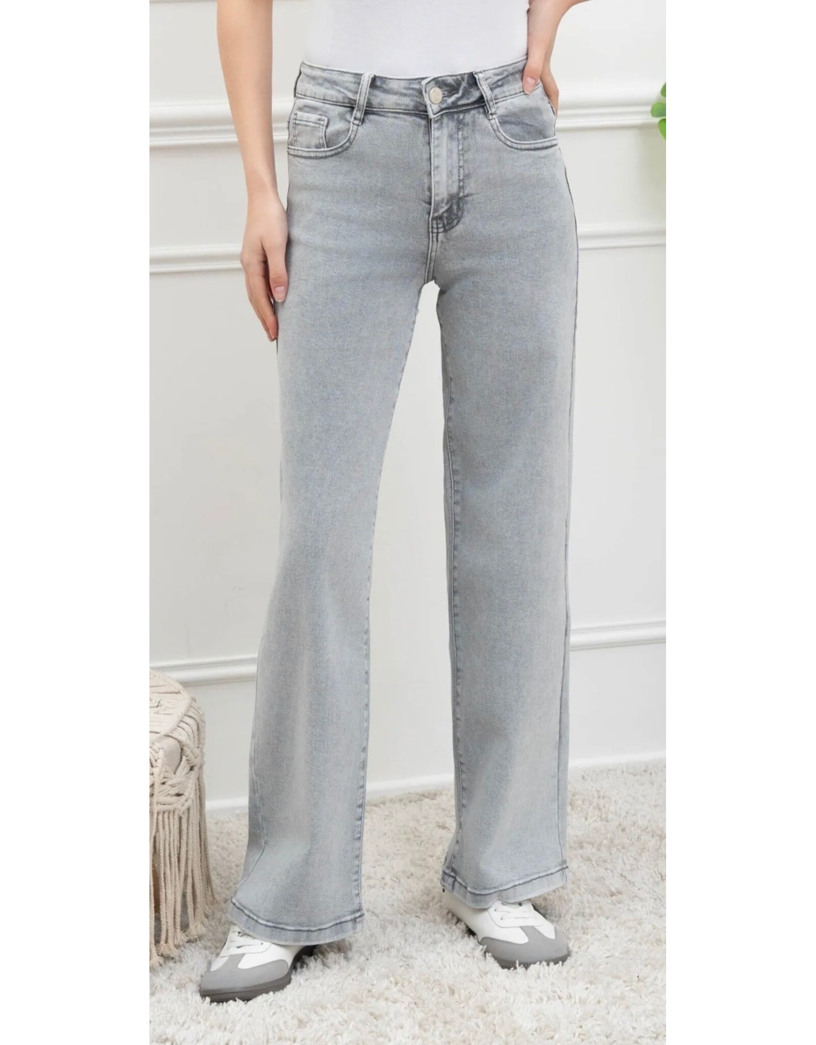 Parijs Broek Folyrose grijs wide leg