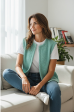 Parijs Gilet/debardeur  watergroen