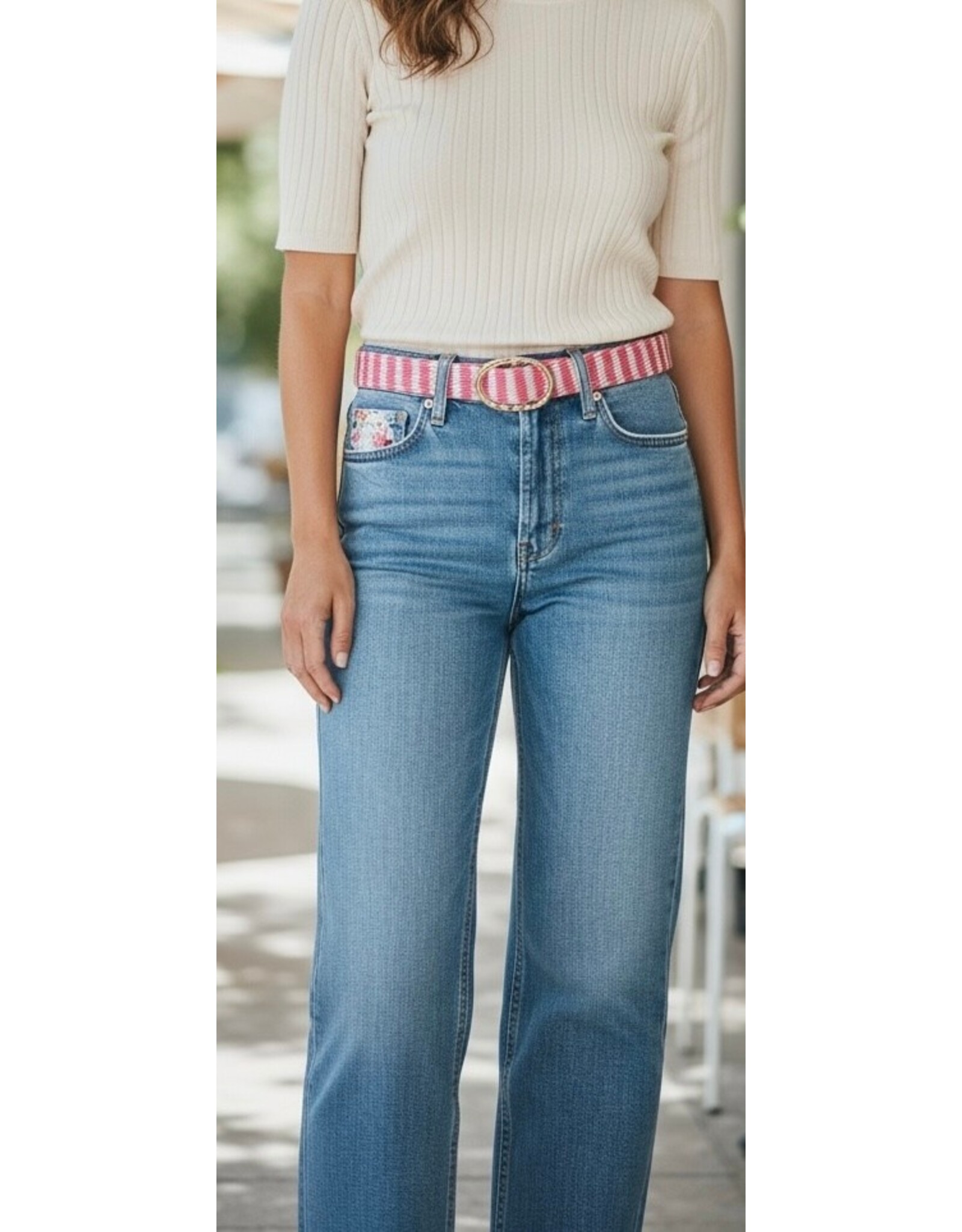 Parijs Broek Zac en zoe roze riem