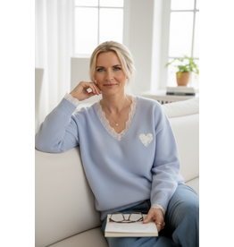 Parijs Trui met kanten hart