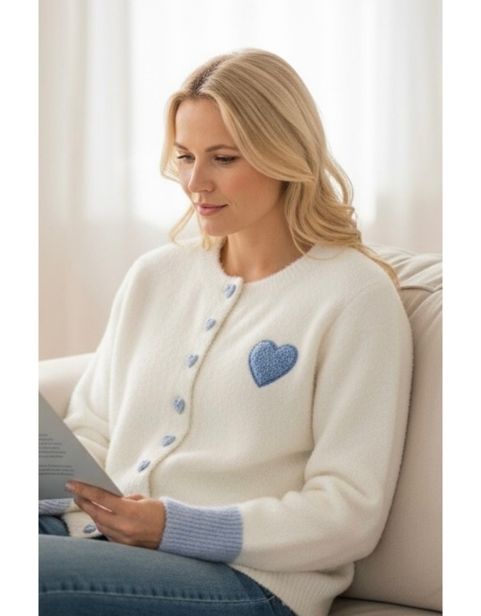 Trui wit met hart