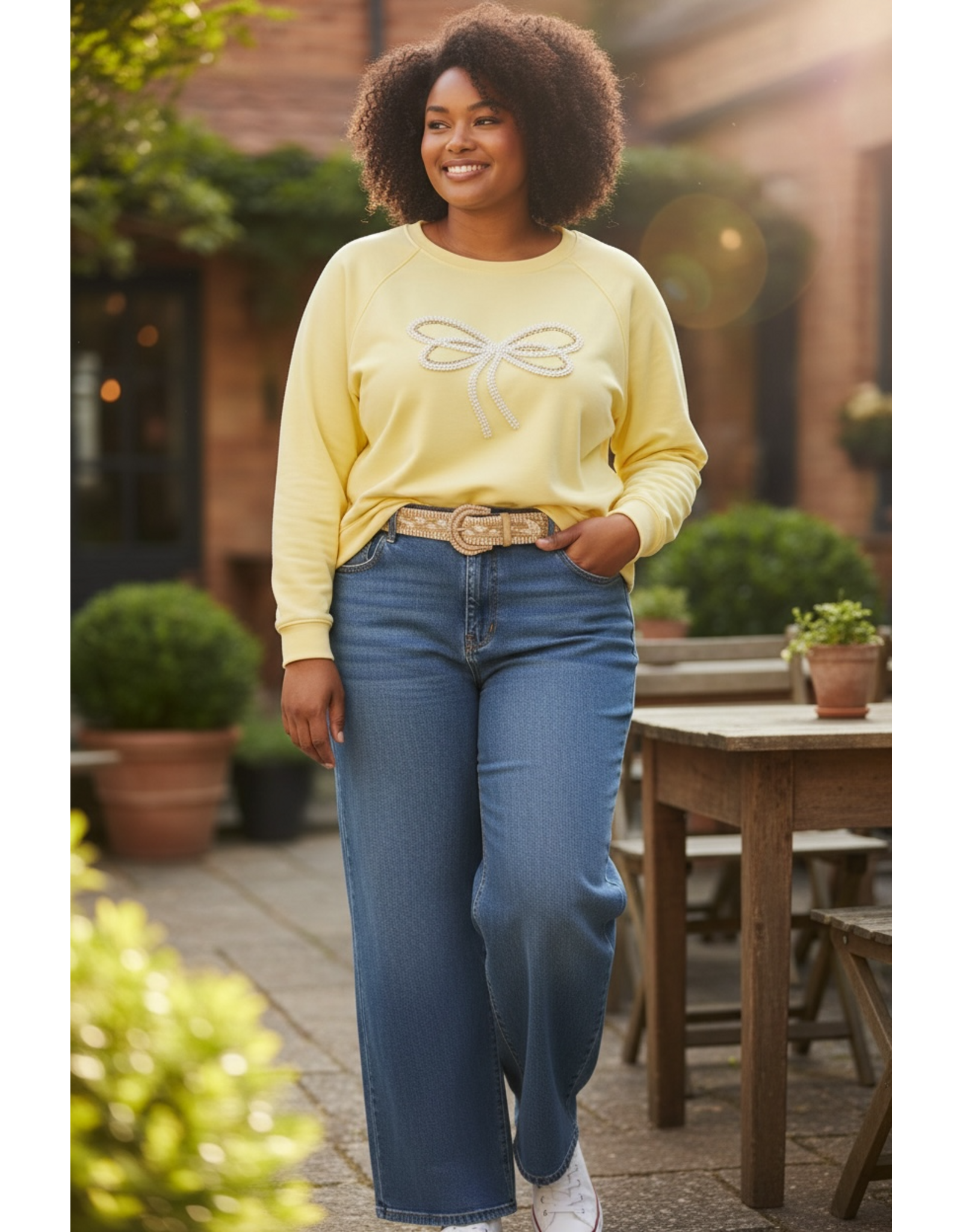 Brussel Trui/sweater Bow bliss vanilla