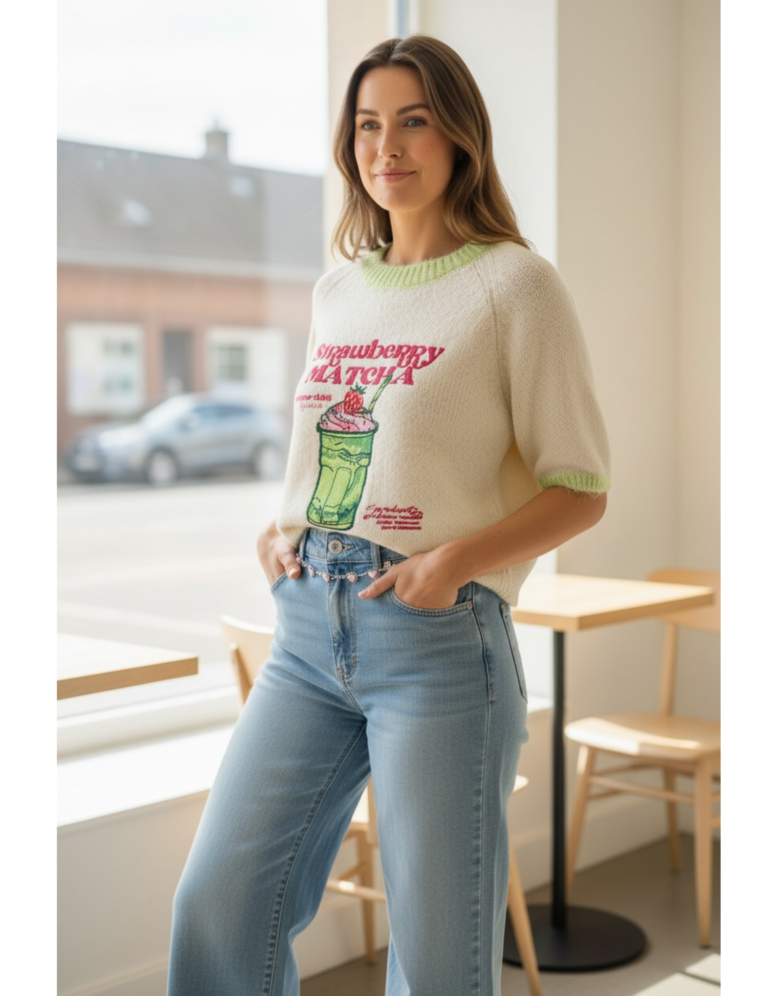 Italie Trui strawberry/Matcha