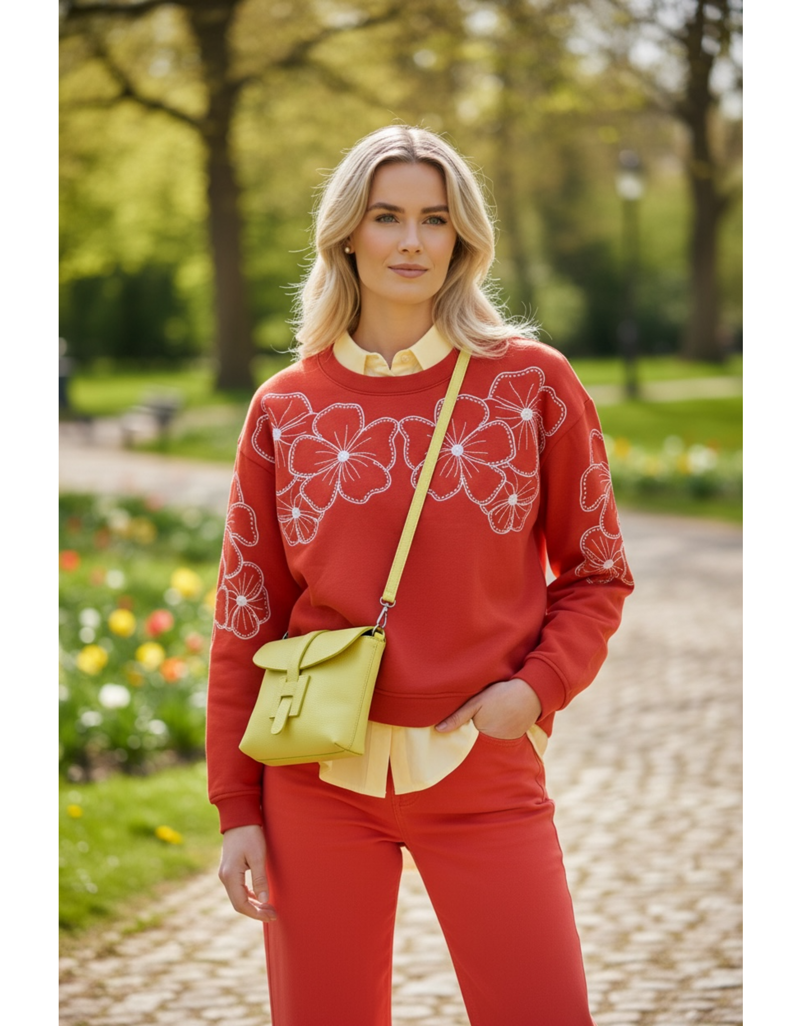 Cream Broek Sophia Paprika