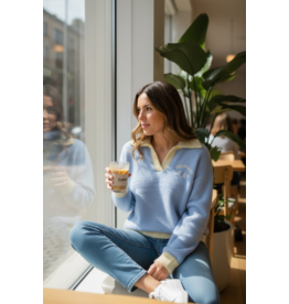 Brussel Trui sandra blauw/geel