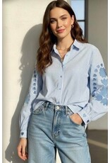 Parijs Bloes lara gestreept blauw/wit