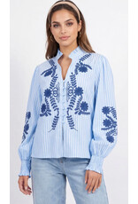 Parijs Bloes nadia blauw gestreept