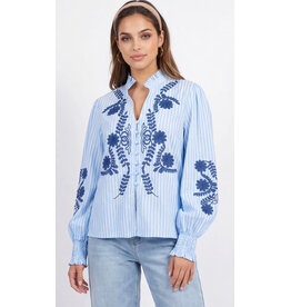 Parijs Bloes nadia blauw gestreept