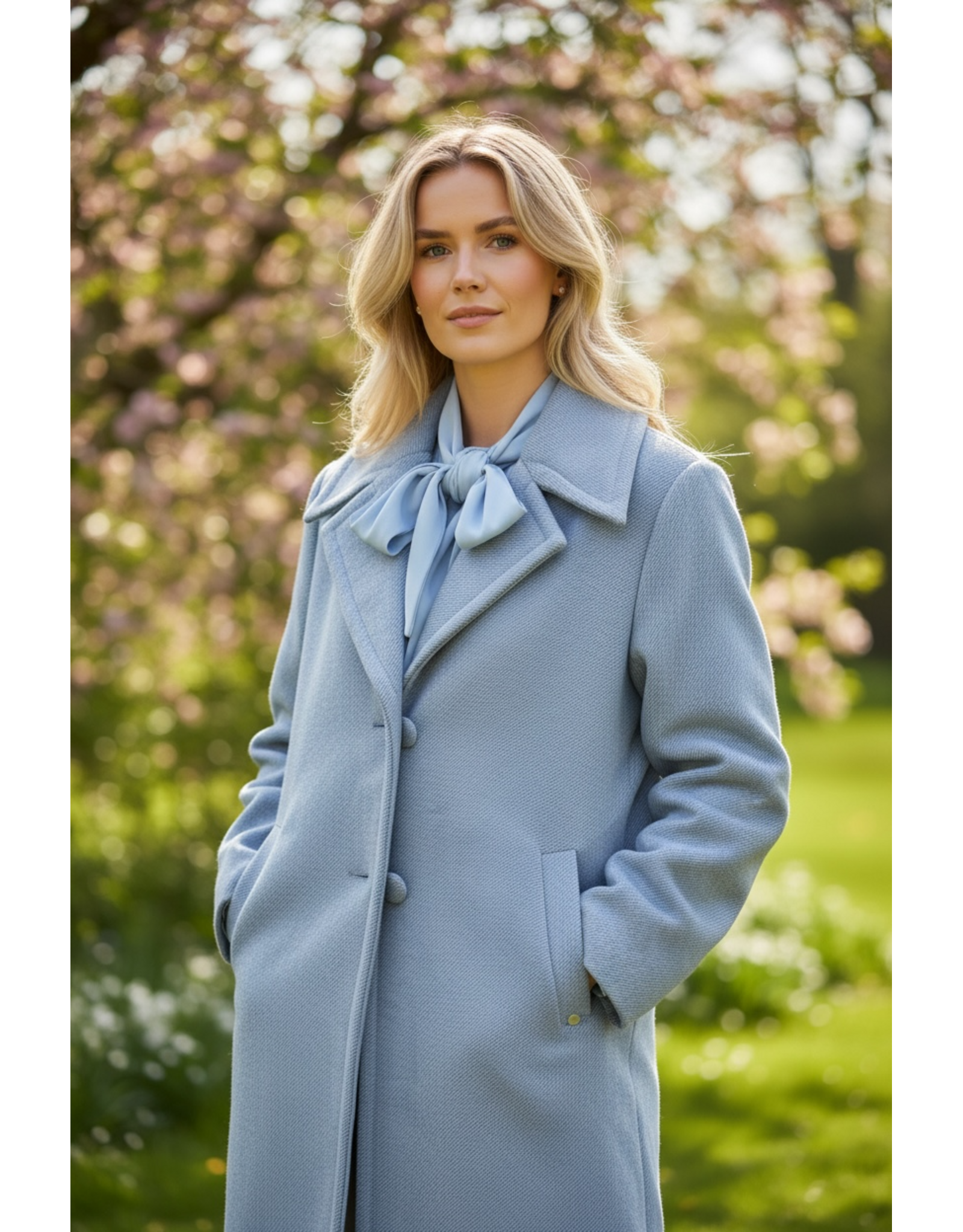 Cream Jas/Mantel Cessie blauw