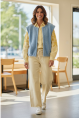 Parijs Bloes jolien gestreept geel/wit