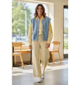 Parijs Bloes jolien gestreept geel/wit