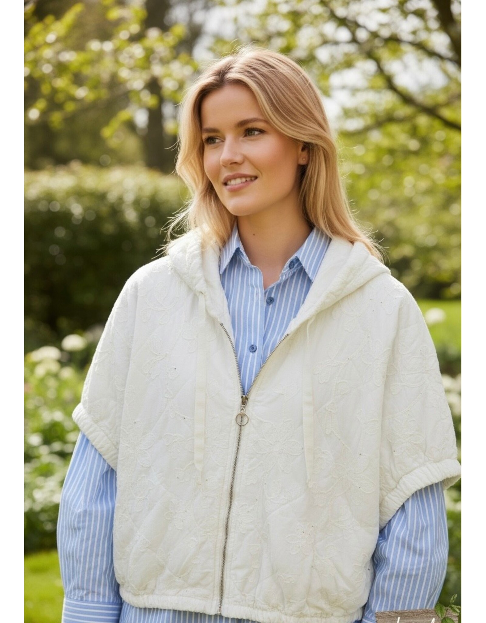 Italie Bodywarmer Luna floral wit