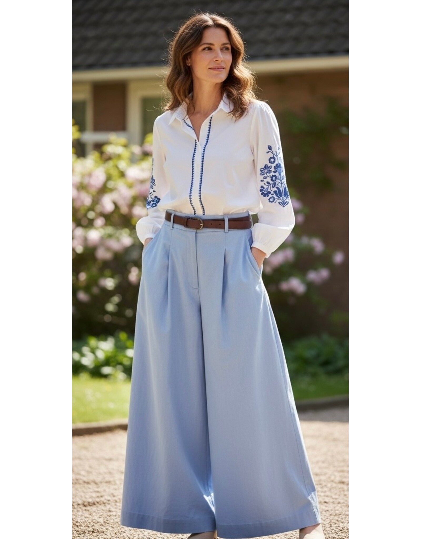 Italie Broek Aria blauw