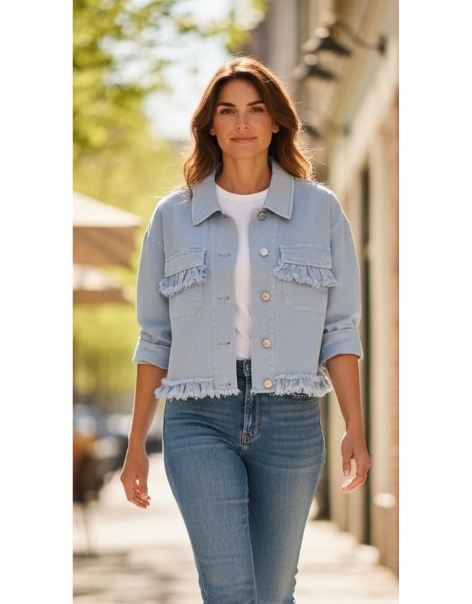 Italie Jas soft Daisy blauw