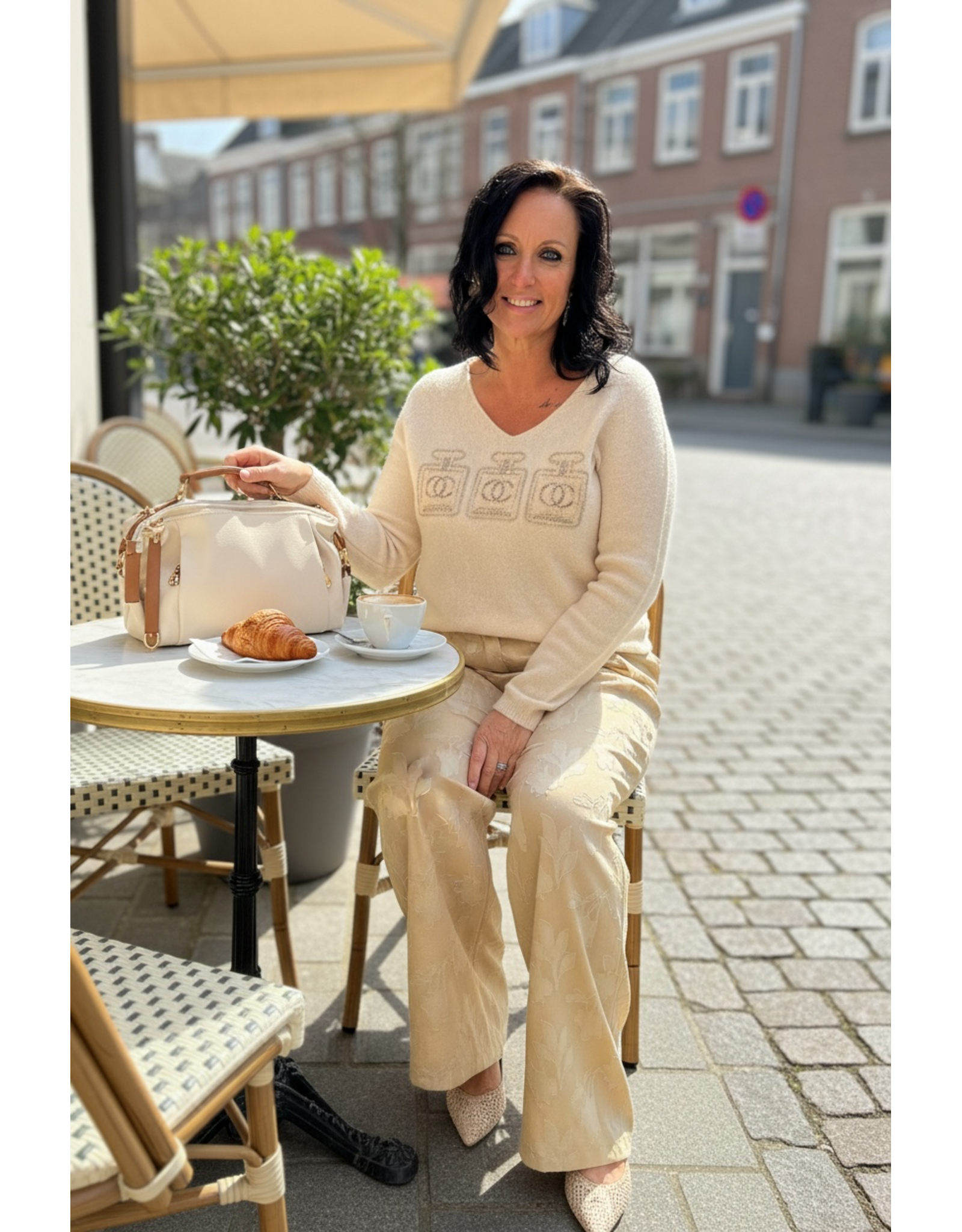 Italie Broek Ivory blossom