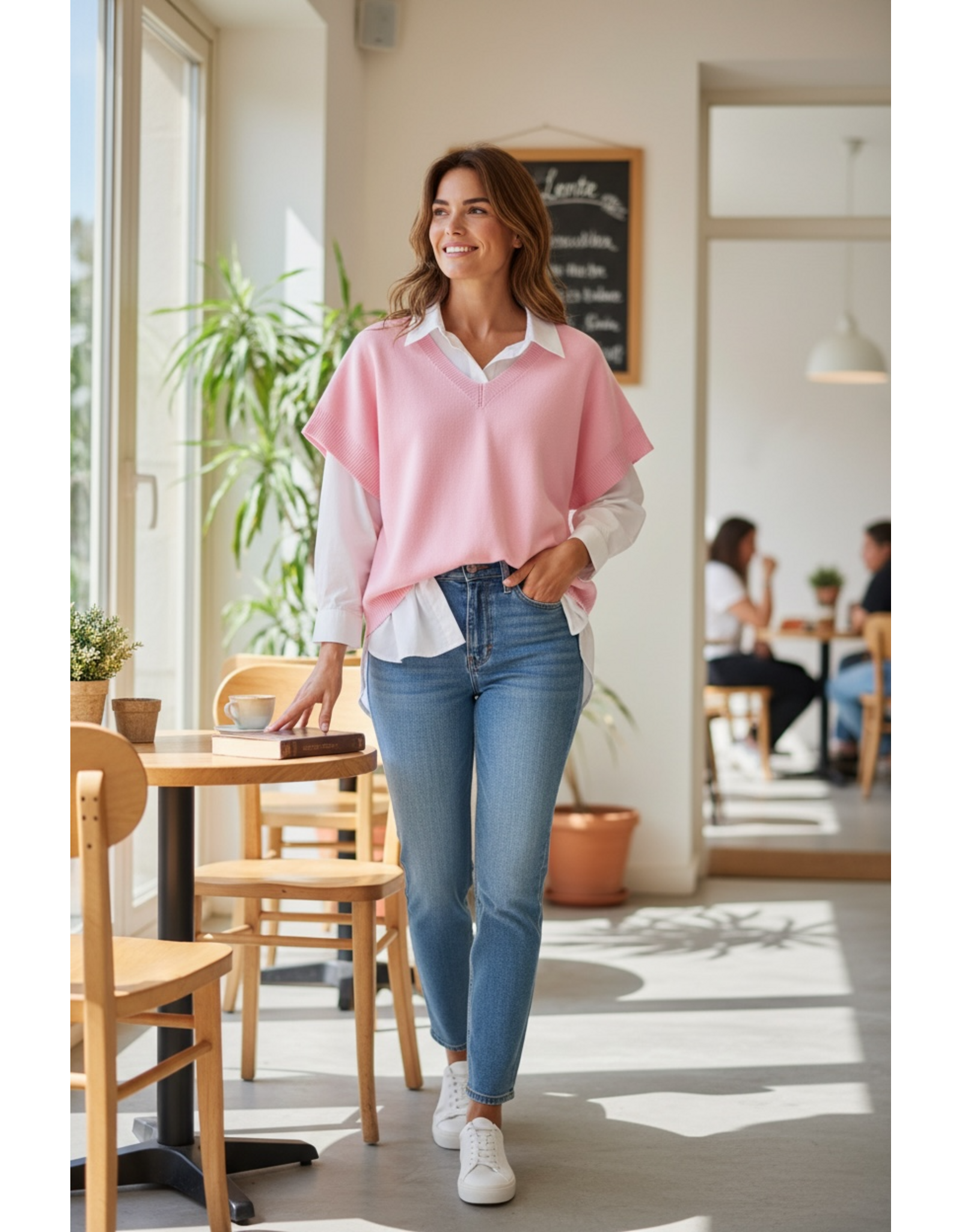 Brussel Gilet/Debardeur Amelie roze