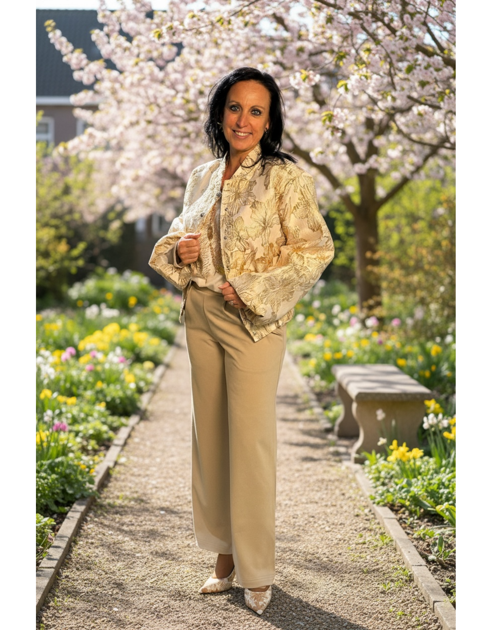 Italie Jas pearl blossom goud