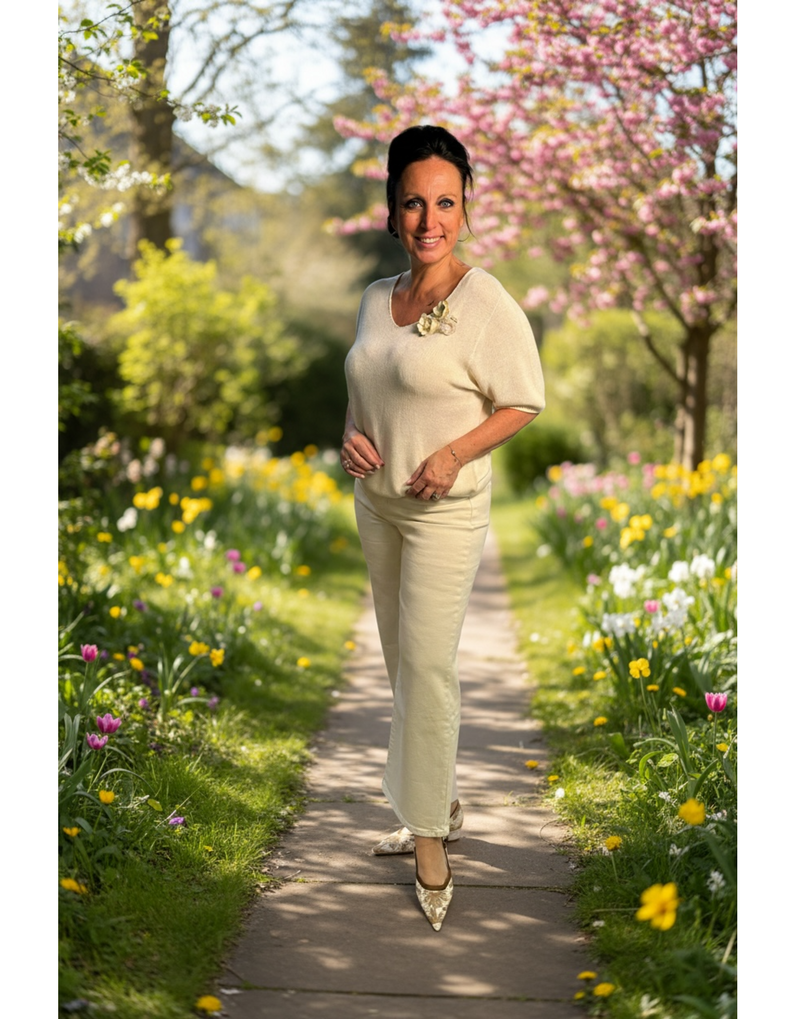 Italie Trui Romantic cream beige