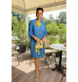 Kaffe Kleed Loni azure blauw