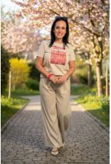 Cream T shirt Joliy pink nectar